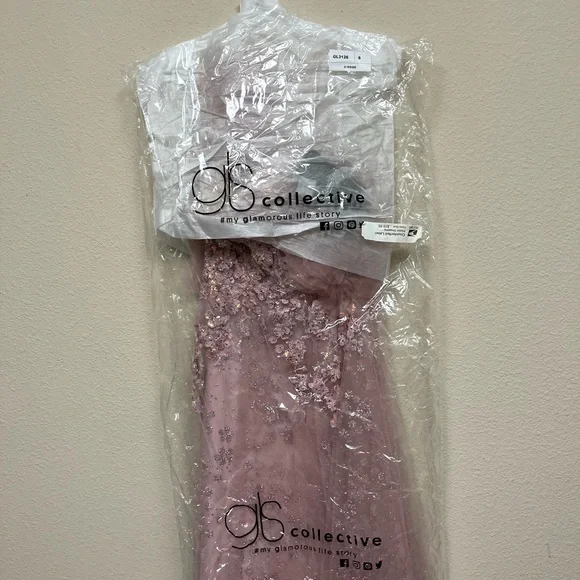 GLS3126 Collective Pink Floral Gown - Picture 5 of 7